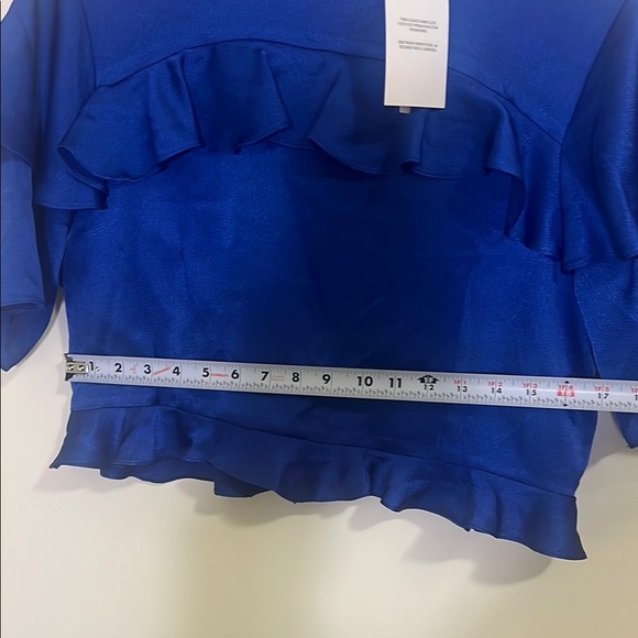 ASOS Blue Cropped Blouse, Size 16 - Picture 8 of 9